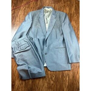 Vintage Circle S Men’s Grey Suit Western Yolk Cowboy 46R 38X30 USA